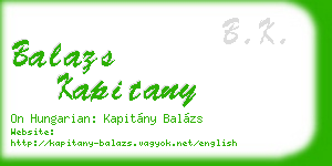 balazs kapitany business card