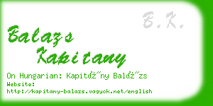 balazs kapitany business card